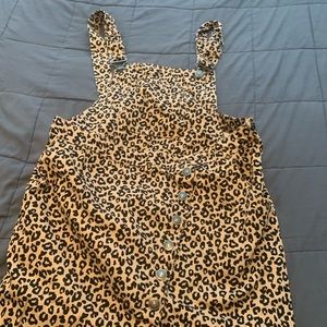 Cheetah print overall dress